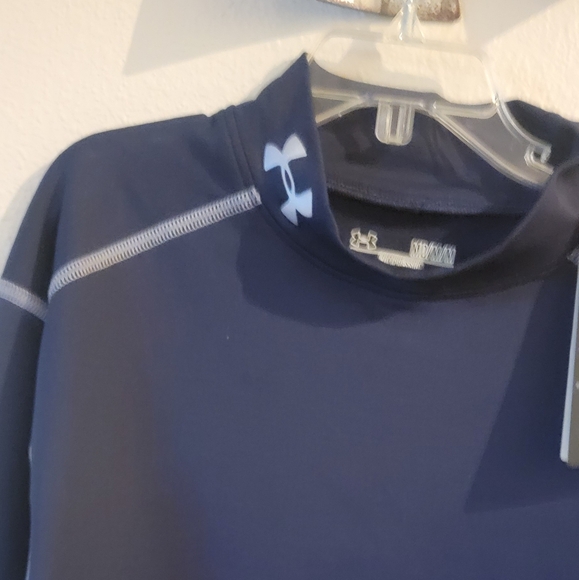 Under Armour Mens Shirt Size Medium Compressio Coldgear Activewear Athletic Blue - Picture 5 of 12